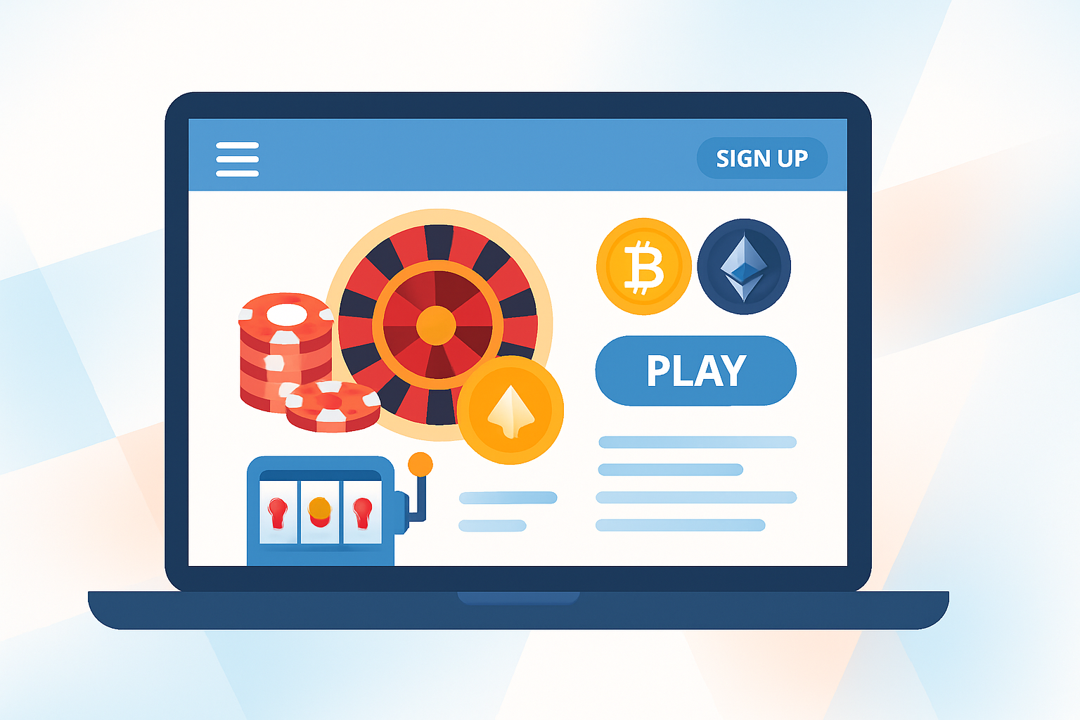 Die besten Krypto-Casinos Illustration